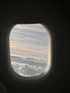 obloha z lietadla na ceste do Londýna